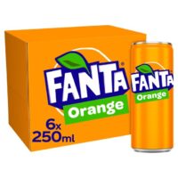 Buy online Fanta Orange 6 x 250ml cans in UK